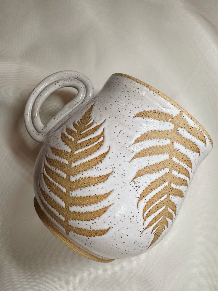 Fern-Pressed Tea Cup