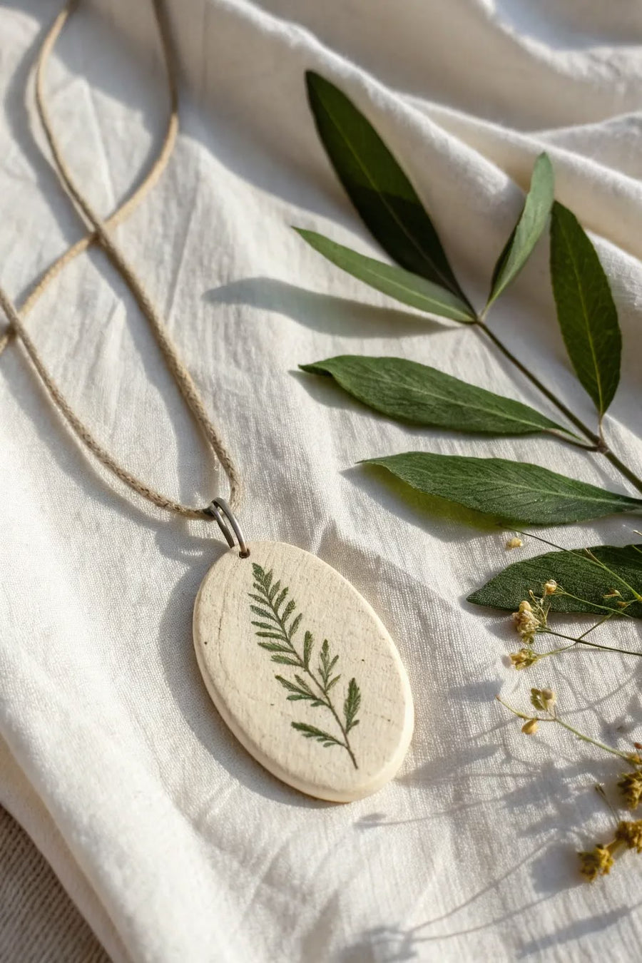 Leaf Vein Pendant Necklace