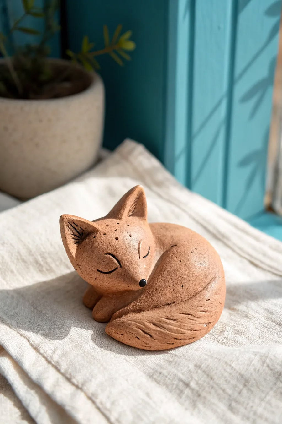 Sleeping Fox Figurine