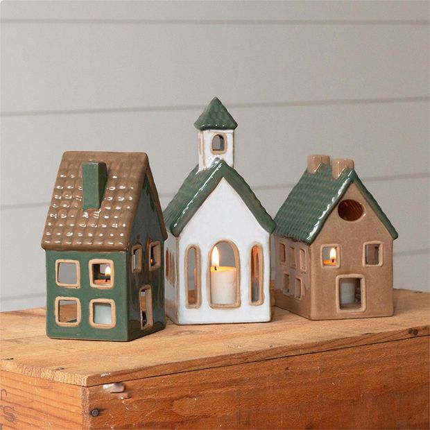 Tealight House Village (Set of 3)